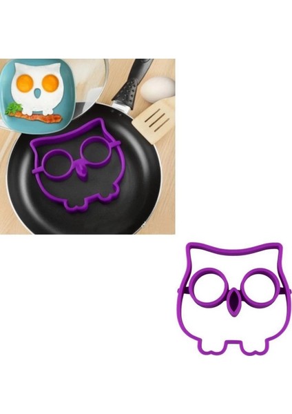 Yeşil Stil Kediler Kafatası Baykuş Şekli Pişirme Aksesuarları Yumurta Kalıbı Silikon Yumurta Kalıbı Kahvaltı Kızarmış Yumurta Şablonu Mutfak Pişirme Aletleri (Yurt Dışından)
