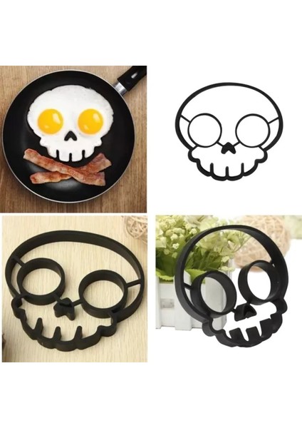 Yeşil Stil Kediler Kafatası Baykuş Şekli Pişirme Aksesuarları Yumurta Kalıbı Silikon Yumurta Kalıbı Kahvaltı Kızarmış Yumurta Şablonu Mutfak Pişirme Aletleri (Yurt Dışından)