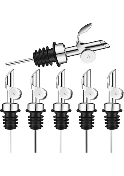 Gümüş Tarzı Paslanmaz Çelik Sökülebilir Ağırlıklı Likör Şişesi Dökücüler Otomatik Çevirme Zeytinyağı Dispenseri Borulu Sızdırmaz Sirke Soya (Yurt Dışından)