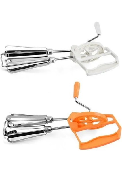Turuncu Tarzı Paslanmaz Çelik Döner Manuel Çırpma Çift Çubuk Yumurta Çırpıcı Krem Un Mikser Gadget Mutfak Pişirme Gereçleri Yumurta Karıştırma Aracı (Yurt Dışından) fırsatları