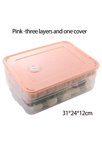 PINK-3LAYERS1COVER Stili Atucoho Mağaza Tek Katmanlı Börek Kutuları Depolama Tepsisi Gıda Konteyner Kutusu Dondurulmuş Börek Depolama Plastik Kutuları Serin Tutmak Için (Yurt Dışından)