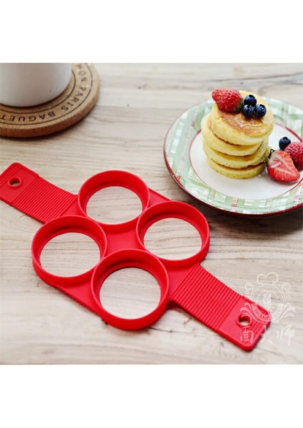 Dört Delik Stili 1 Adet Silikon Yapışmaz Fantastik Yumurta Gözleme Makinesi Yüzük Mutfak Pişirme Omlet Kalıpları Flip Ocak Yumurta Halkası Kalıp (Yurt Dışından)