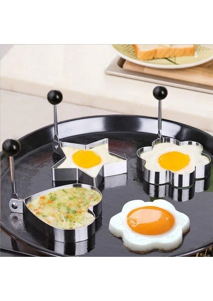 Miki Tarzı 5 Stil Paslanmaz Çelik Omlet Makinesi Kalp Şeklinde Omlet Omlet Pişirme Araçları Kızarmış Yumurta Gözleme Şekillendirici Mutfak Pişirme Araçları (Yurt Dışından)
