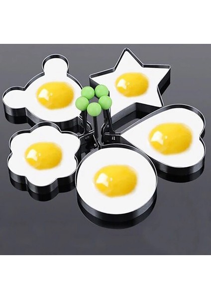 Miki Tarzı 5 Stil Paslanmaz Çelik Omlet Makinesi Kalp Şeklinde Omlet Omlet Pişirme Araçları Kızarmış Yumurta Gözleme Şekillendirici Mutfak Pişirme Araçları (Yurt Dışından)