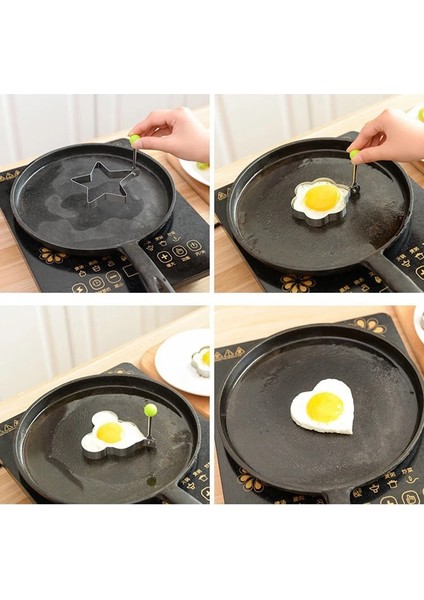 Miki Tarzı 5 Stil Paslanmaz Çelik Omlet Makinesi Kalp Şeklinde Omlet Omlet Pişirme Araçları Kızarmış Yumurta Gözleme Şekillendirici Mutfak Pişirme Araçları (Yurt Dışından)