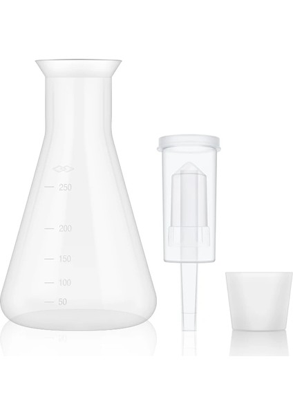 Tip 2 Tarzı Erlenmeyer Şişesi Maya Başlangıç ​​seti, 250ML Dar Ağızlı Plastik Şişeler-Fermantasyon Hava Kilidi ve Silikon Tıpalı Erlenmeyer (Yurt Dışından)
