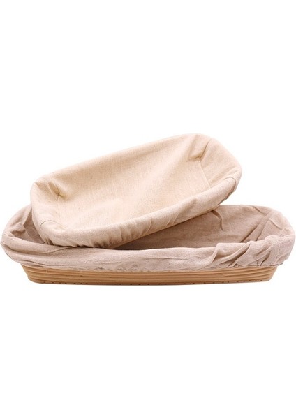 21X15X8CM Tarzı Rattan Ekmek Mayalama Sepeti Doğal Oval Rattan Hasır Hamur Fermantasyonu Ekşi Maya Banneton Ekmek Sepeti Bez Çanta ile (Yurt Dışından)