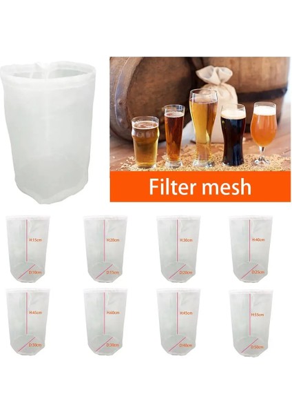 H Stili 8 Boyutları Yerli Bira Bira Şarap Filtre Torbası Çay Kuruyemiş Suyu Süt Naylon Net Filtre Torbası Net Filtre Yeniden Kullanılabilir (Yurt Dışından)
