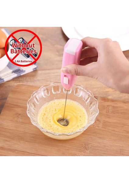 Pembe Stil Elektrikli El Yumurta Çırpıcı Kahve Çay Blender Paslanmaz Krem Karıştırma Manuel Mikser Kendinden Aletli Mutfak Tatlı Pişirme Malzemeleri (Yurt Dışından)