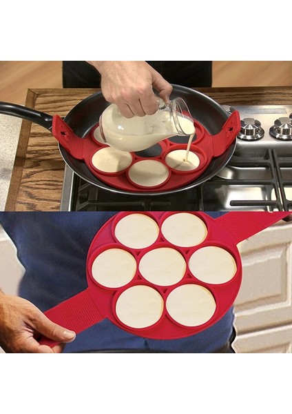 Kare Tarzı Silikon Yumurta Pasta Araçları Gözleme Makinesi Yapışmaz Pişirme Aracı Yumurta Halkası Makinesi Krep Peynir Yumurta Kalıbı Mutfak Pişirme Flip Ocak (Yurt Dışından)