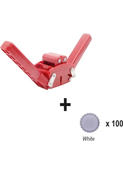 Beyaz Kapaklar Stili Manuel Şişe Kapağı Taç Kapakları Kiti 15 Farklı Renk Taç Kapakları Homebrew Şişeleme Ekipmanı (Yurt Dışından)