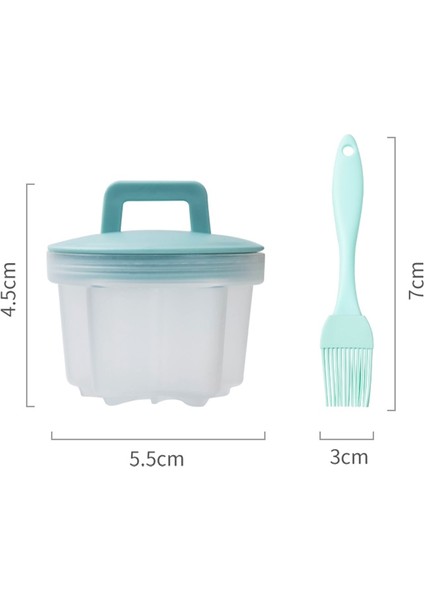 Yeşil Stil Set Sevimli Yumurta Kazanı Plastik Yumurta Avcısı Seti Mutfak Yumurta Pişirici Araçları Kapaklı Yumurta Kalıbı Formu Fırçalı Gözleme Makinesi (Yurt Dışından)