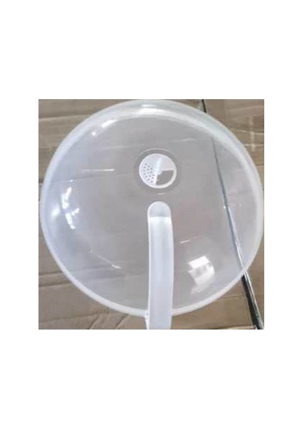 Beyaz Stil Mikrodalga Yemek Örtüsü Yıkanabilir Etkili Kolay Kullanımlı Mikrodalga Plaka Kapağı Şef Için Saplı Şeffaf Sıçrama Önleyici Kapak (Yurt Dışından)