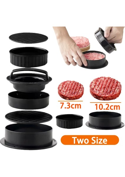 Abs Siyah Set Stili Abs Hamburger Presi Et Pasta Doldurulmuş Burger Pres Kalıp Makinesi Pişirme Kağıdı Gömlekleri ile Yuvarlak Şekil Yapışmaz Patty Mutfak Aletleri (Yurt Dışından) indirimleri