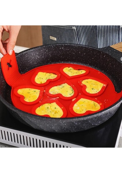 Kalp-Yıldız-Yuvarlak Tarzı Silikon Yapışmaz Fantastik Yedi Delik Yumurta Gözleme Makinesi Yüzük Mutfak Pişirme Omlet Kalıpları Flip Ocak Yumurta Halkası Kalıp (Yurt Dışından)