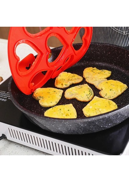 Kalp-Yıldız-Yuvarlak Tarzı Silikon Yapışmaz Fantastik Yedi Delik Yumurta Gözleme Makinesi Yüzük Mutfak Pişirme Omlet Kalıpları Flip Ocak Yumurta Halkası Kalıp (Yurt Dışından)