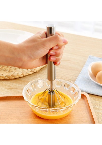 Paslanmaz Çelik Yarı Otomatik Çırpma Döner Yumurta Çırpıcı Macun Krem Sos Karıştırıcı Araçları El Basınçlı Yumurta Çırpıcı Mutfak Aleti (Yurt Dışından)