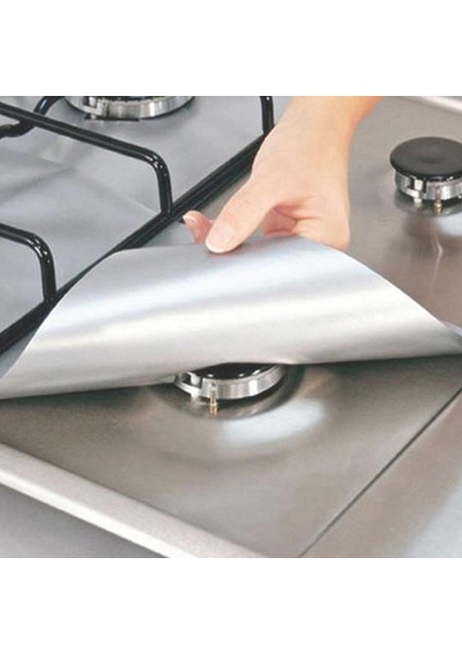 Gümüş Tarzı Tove Yüzey Koruma Pedi Soba Üstü Brülör Kapağı Yeniden Kullanılabilir Gaz Sobası Koruyucu Yağ Geçirmez ve Kirlenme Önleyici Temizleme Pedi (Yurt Dışından)