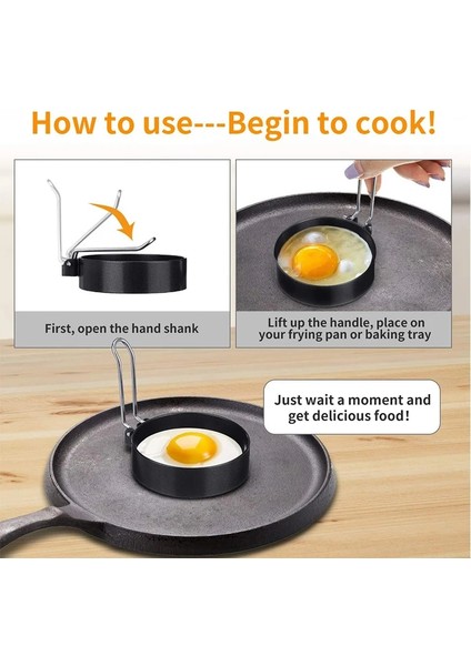 5.9 Inç Gözleme Yüzük Stili Inç Gözleme Kalıbı Yüzük Yapışmaz Kızarmış Yumurta Şekillendirici Yüzük Izgara Huni Kek Mixmaker Ev Yapımı Yuvarlak Omlet Kalıbı (Yurt Dışından)