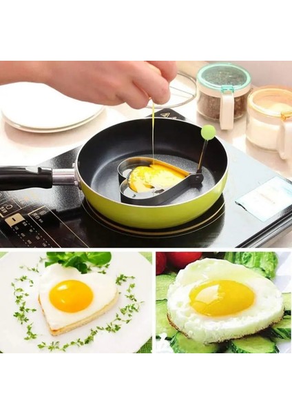 No.3 Tarzı 5 Şekil Kızarmış Yumurta Şekillendirici Paslanmaz Çelik Kızarmış Yumurta Şekillendirici Gözleme Halkası Daire Kalıp Kalp Şekli Mutfak Aletleri Aksesuarları Yumurta Aracı (Yurt Dışından)