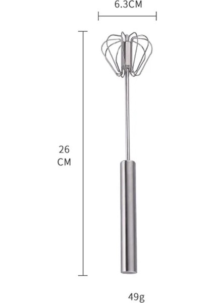 S Tarzı Semi-Automatic Whisk Tainless Steel Whisk Manual Mixer Rotation Egg Whisk Kitchen Accessories (Yurt Dışından)
