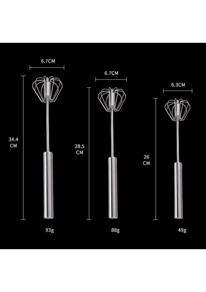 S Tarzı Semi-Automatic Whisk Tainless Steel Whisk Manual Mixer Rotation Egg Whisk Kitchen Accessories (Yurt Dışından)