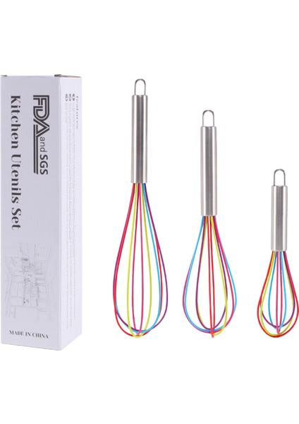 Mavi 10 Inç Tarzı Ajoyous Inç Renkli Yumurta Çırpma Paslanmaz Çelik Yumurta Çırpma Mutfak Tel Balon Çırpma Süt Yumurta Çırpıcı Karıştırma Mikser Aracı (Yurt Dışından)