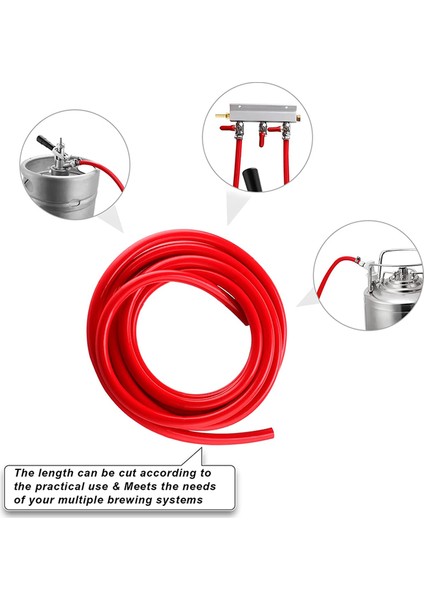 Kırmızı Stil 7mm Id, Bira Şarap Yapımı Için 5 Metre Uzunluk Esnek Pvc Boru, Yüksek Anti-Basınç Mukavemetli Zanaat Bira Içecek Dispenseri Gaz Hattı (Yurt Dışından) fırsatları