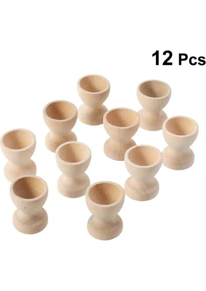 12 Adet Tarzı Ahşap Yumurtalık Masa Üstü Yumurta Tutma Bardakları Yumurta Tepsisi Konteyner Buzdolabı Depolama Tutucular Paskalya Partisi Malzemeleri (Yurt Dışından)