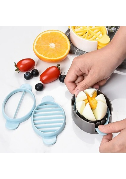 Mavi Stil Pişirme Yumurta Kesici Çok Fonksiyonlu Yumurta Dilimleyici Mutfak Aleti Yumurta Kesme Aletleri Yumurta Ayırıcı Artefakt Pişirme Araçları (Yurt Dışından)