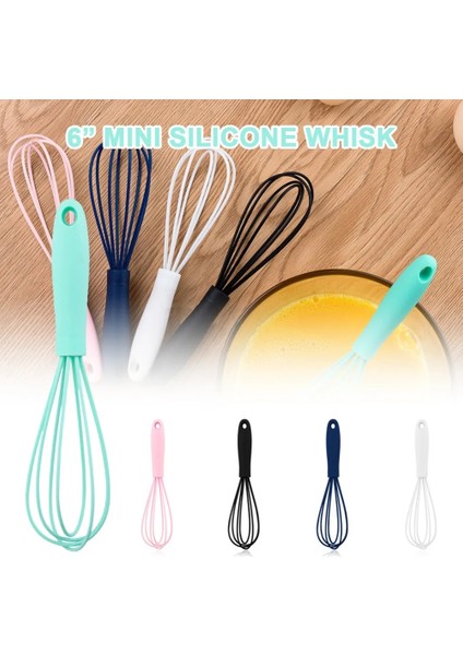Menekşe Tarzı 6 Inç Çırpma Silikon Çırpma Manuel Yumurta Çırpıcı Mikser Kaymaz Temizlemesi Kolay Yumurta Çırpıcı Süt Köpürtücü Mutfak Pişirme Pişirme Gadget'ı (Yurt Dışından)