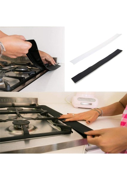 Şeffaf-30 Inç Tarzı Mutfak Soba Kapağı Boşluk Kapağı Silikon Kauçuk T-Şekilli Sızdırmazlık Bandı Mutfak Yağı-Gaz Yarık Dolgu Mutfak Gadget (Yurt Dışından) fırsatları
