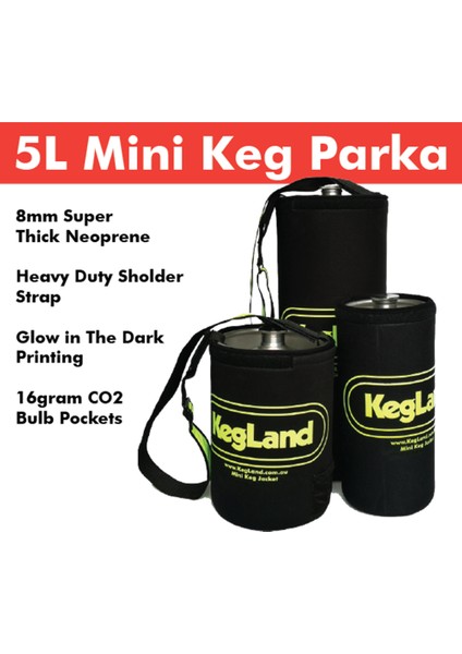 Kegland Karanlıkta Glow Mini Fıçı Neopren Fıçı Parka Ceket - 5l Fıçılar Kegland (Yurt Dışından)