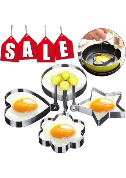 02-Daire Stili Paslanmaz Çelik Kızarmış Yumurta Kalıbı Gözleme Şekillendirici Tava Omlet Kalıp Kek Ekmek Pişirme Kalıpları Halka Mutfak Kızartma Yumurta Aracı (Yurt Dışından)