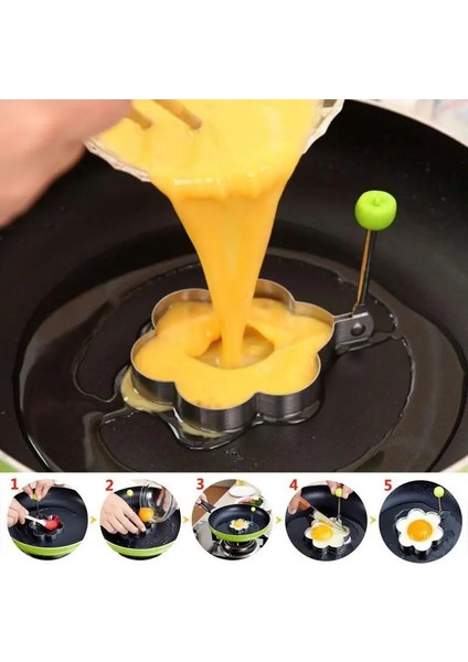 02-Daire Stili Paslanmaz Çelik Kızarmış Yumurta Kalıbı Gözleme Şekillendirici Tava Omlet Kalıp Kek Ekmek Pişirme Kalıpları Halka Mutfak Kızartma Yumurta Aracı (Yurt Dışından)