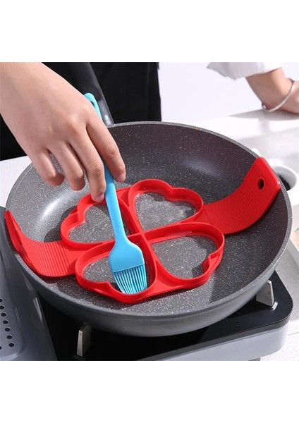 Kalp Tarzı 1 Adet Silikon Yapışmaz Fantastik Yumurta Gözleme Makinesi Yüzük Mutfak Pişirme Omlet Kalıpları Flip Ocak Yumurta Halkası Kalıp (Yurt Dışından)