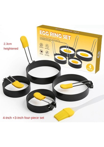 4 Parça Stil Stili Karıştırın Inche Ufo Tarzı Metal Kızarmış Yumurta Gözleme Halkası Omlet Kızarmış Yumurta Yuvarlak Şekillendirici Yumurta Kalıp Kahvaltı Tava Fırın Mutfak (Yurt Dışından)