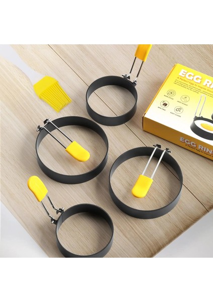 4 Parça Stil Stili Karıştırın Inche Ufo Tarzı Metal Kızarmış Yumurta Gözleme Halkası Omlet Kızarmış Yumurta Yuvarlak Şekillendirici Yumurta Kalıp Kahvaltı Tava Fırın Mutfak (Yurt Dışından)
