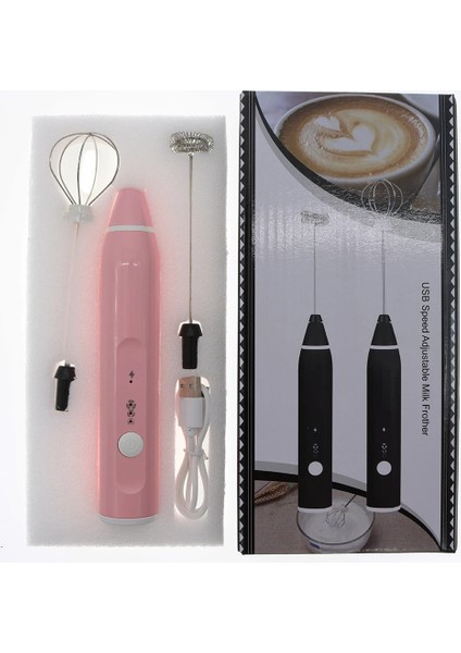 Pembe Tarzı USB Ayarlanabilir Hız Süt Köpürtücü Otomatik El Köpük Kahve Makinesi Sıkacağı Cappuccino Taşınabilir Mutfak Blender (Yurt Dışından)