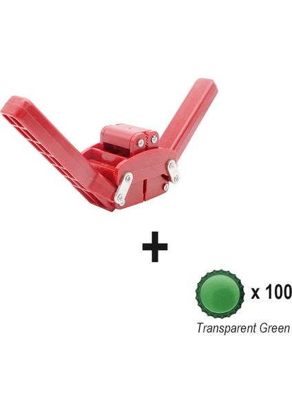 Şeffaf Yeşil Stil Manuel Şişe Kapağı Taç Kapakları Kiti 15 Farklı Renk Taç Kapakları Homebrew Şişeleme Ekipmanı (Yurt Dışından)