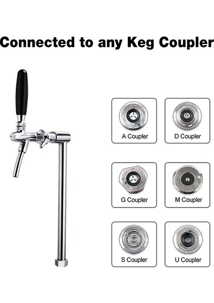 No.1 Stili Dikey Bira Musluk Direği Fıçı Çoğaltıcı Adaptör Dönüşüm Kiti, G Dişli Basit Bira Kulesi Sütun Tüpü ile Kegerator Musluk Dağıtıcı (Yurt Dışından)
