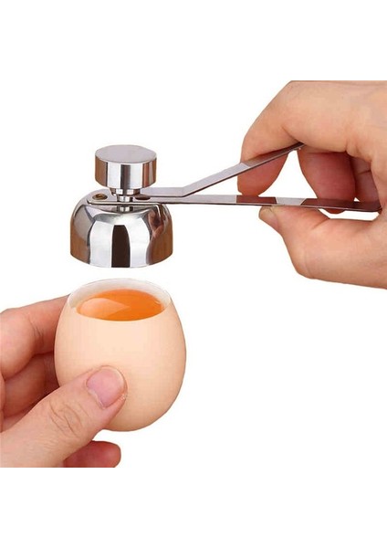 Metal Renk Stili Mutfak Aleti Paslanmaz Çelik Çift Başlı Yumurta Açacağı Yumruk ve Kırma Yumurta Kabuğu Çırpma Gadget Bar Restoran Aile Bahçesi (Yurt Dışından)