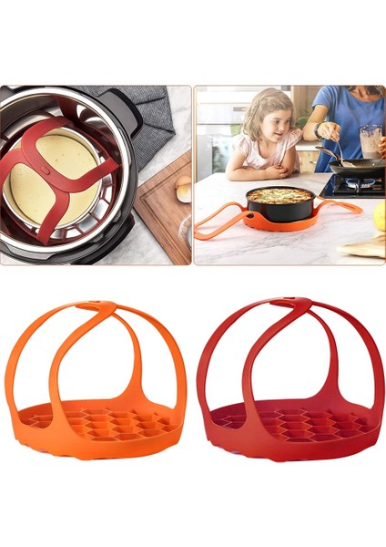 Turuncu 6.5 Inç Tarzı Instant Pot 3qt, 6qt ve 8qt ve Diğer Marka Düdüklü Tencereler ile Uyumlu Silikon Sling Lifter Mutfak Aksesuarları (Yurt Dışından)