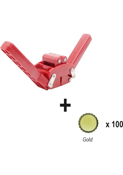 Altın Kapaklar Stili Manuel Şişe Kapağı Taç Kapakları Kiti 15 Farklı Renk Taç Kapakları Homebrew Şişeleme Ekipmanı (Yurt Dışından)