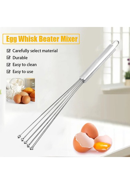 Büyük Stil Yumurta Çırpma Çırpıcı Karıştırma Köpürtücü El Yumurta Mikser Blender Kek Krema Köpürtücü Pişirme Pişirme Paslanmaz Çelik Uçlar Fırça Çırpma (Yurt Dışından)