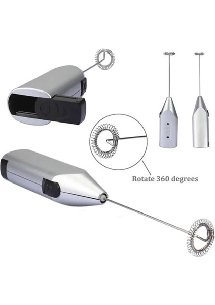Siyah Stil Mini Elektrikli Yumurta Çırpıcı Kahve Süt Karıştırma Köpürtücü Taşınabilir Yumurta Çırpıcı Ev Paslanmaz Çelik Çırpma Kahve - Blender (Yurt Dışından)
