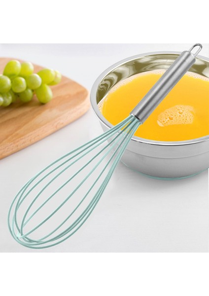 Paslanmaz Çelik Tarzı Silikon Çırpma Seti 3'lü Paket 8"+10"+12", Mutfak Pişirme Köpürtücü Wisk Içecek Çırpma El Yumurta Çırpma Karıştırıcı Karıştırma Karıştırma Çırpma (Yurt Dışından)