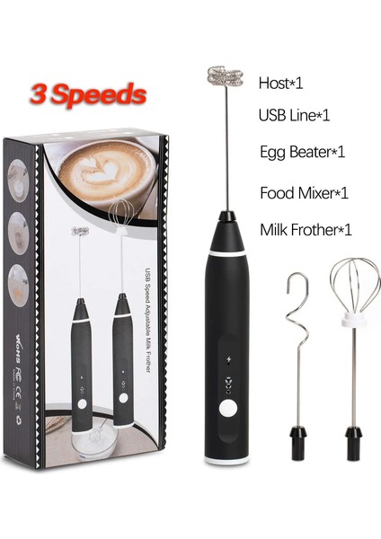 Siyah Yumurta Çırpıcı Stili Yumurta Çırpıcı Çırpma Elektrikli USB Süt Köpürtücü Kahve Cappuccino Bebek Maması Blender Mikser Için El Şarj Edilebilir Köpük Makinesi (Yurt Dışından)