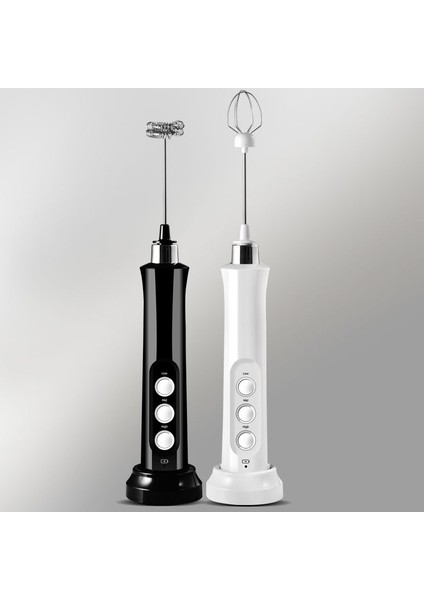 Siyah Stil 3 Hız Mutfak Süt Köpürtücü Yumurta Çırpma Elektrikli Blender Meyve Sebze Suyu Gıda Karıştırıcı USB Şarj Edilebilir Taşınabilir El Karıştırıcıları (Yurt Dışından)