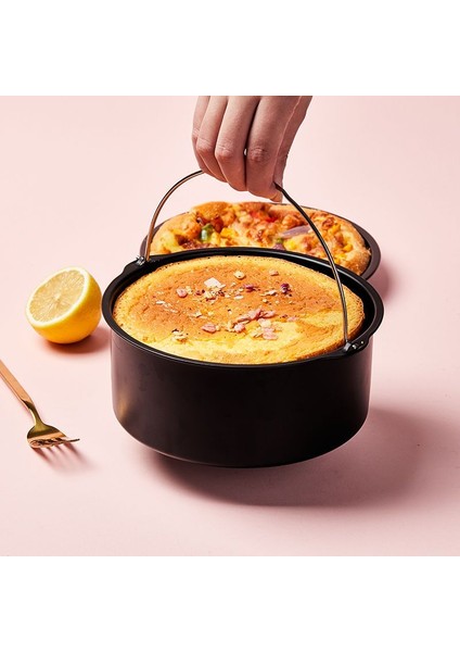 8 Inç Tarzı 1 Adet Inç Yuvarlak Kek Teneke Yapışmaz Pişirme Aksesuarları Tepsi Kalıp Karbon Çelik Bakeware Hava Fritöz Sepeti Kolları ile Araçları (Yurt Dışından) fiyatları
